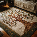 Mystic Roots area rug in a living room