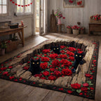 Mystic Rose Cats area rug in a living room