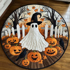 Mystic Shadows Round Mat Rug - washable non-slip printed rug