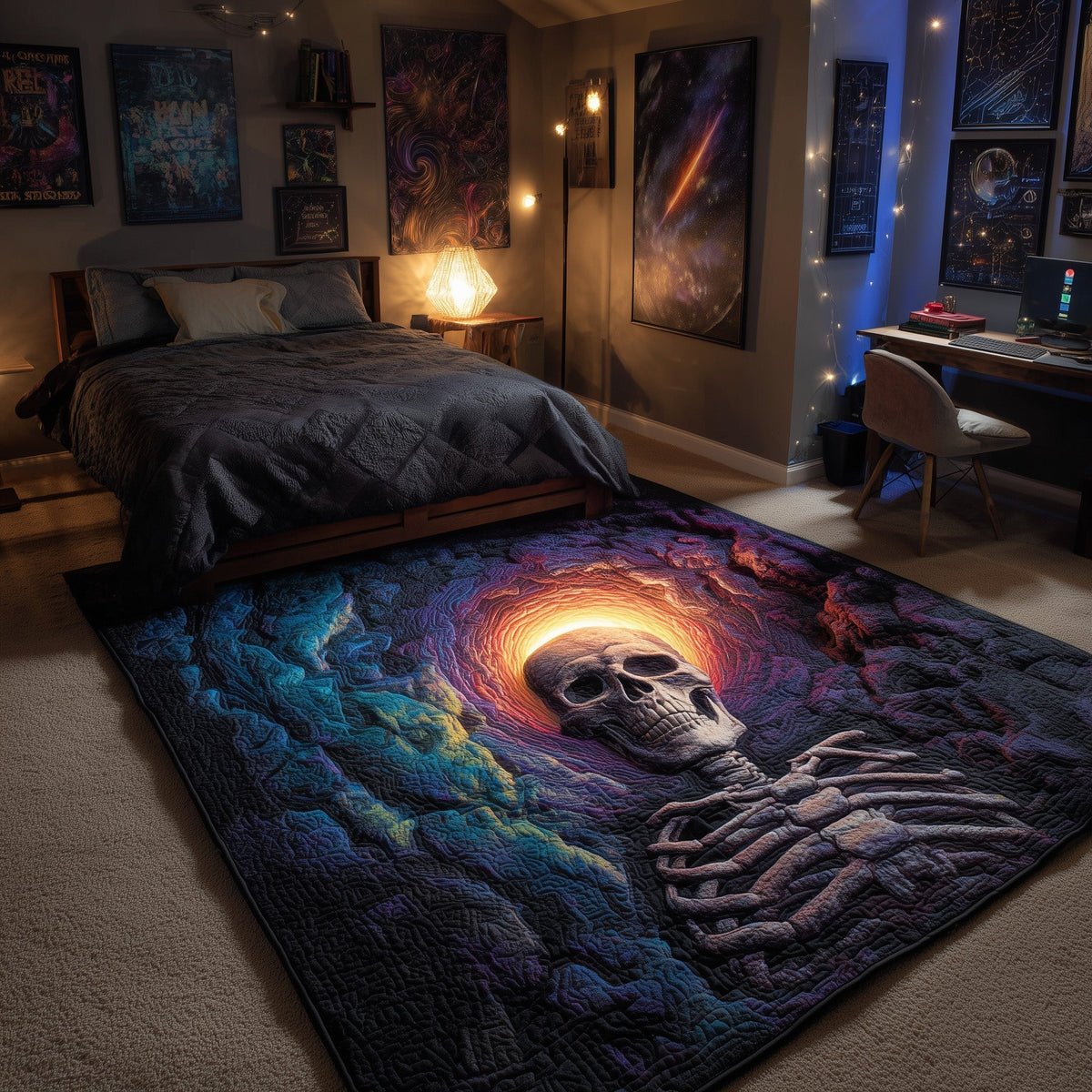 Mystic Skeleton area rug in a living room