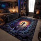 Mystic Skeleton area rug in a living room