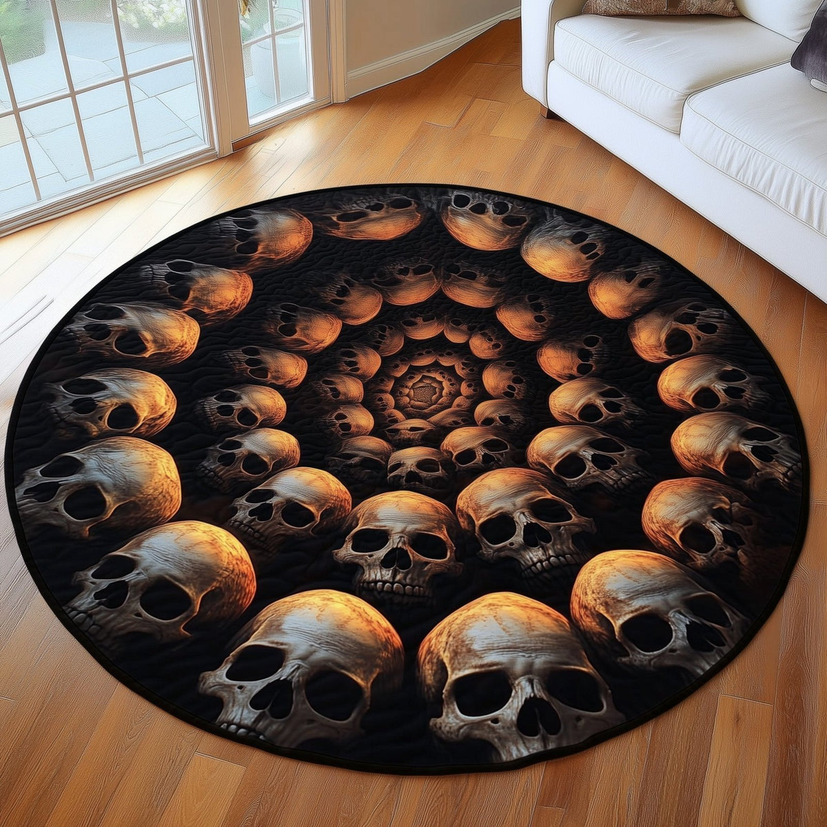 Mystic Skull Round Mat Rug - Nature Design | Serene Home Decor