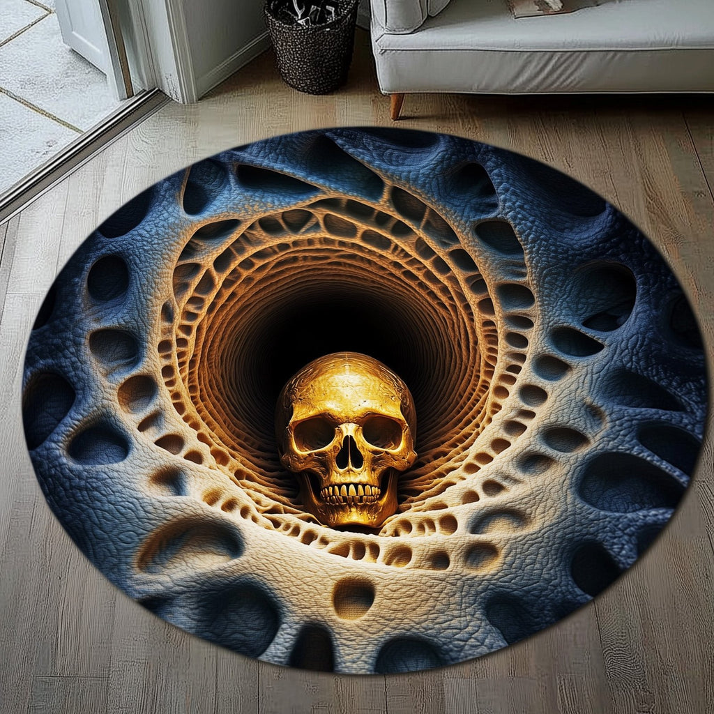 Mystic Skull Round Mat Rug - Nature Design | Serene Home Decor