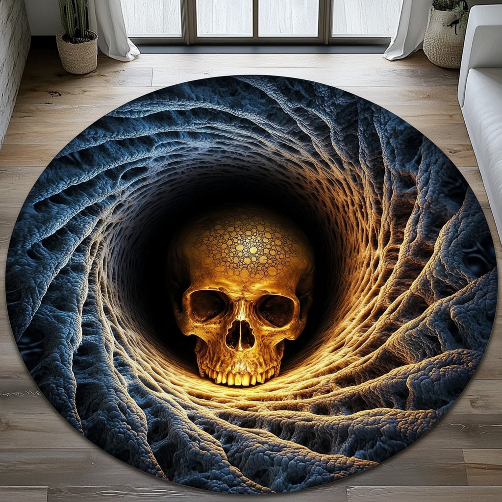 Mystic Skull Round Mat Rug - Nature Design | Serene Home Decor