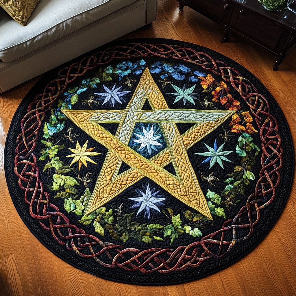 Mystic Starburst Round Mat Rug - washable non-slip printed rug