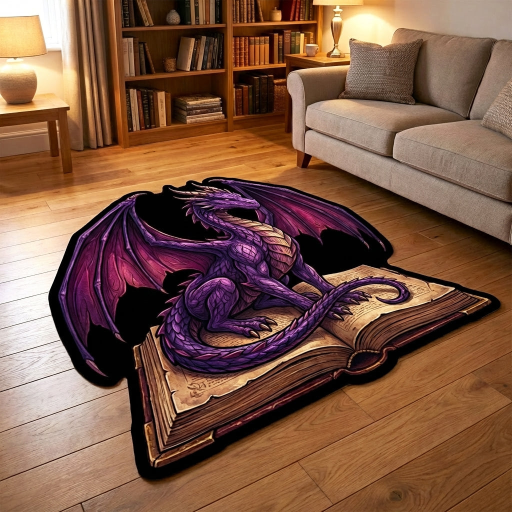Mystic Tome Custom Shape Area Rug - Nature Design | Die-Cut Non-Slip Rug - washable non-slip printed rug