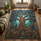 Mystic Tree area rug in a living room
