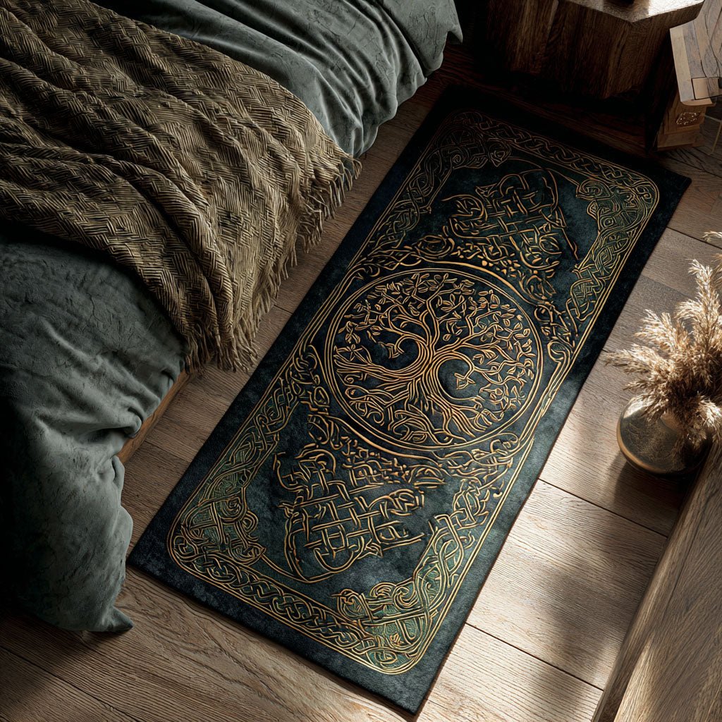 Mystic Tree Path Runner Carpet Runner Rug - Cute Pet Design | Animal Printed Runner Rug