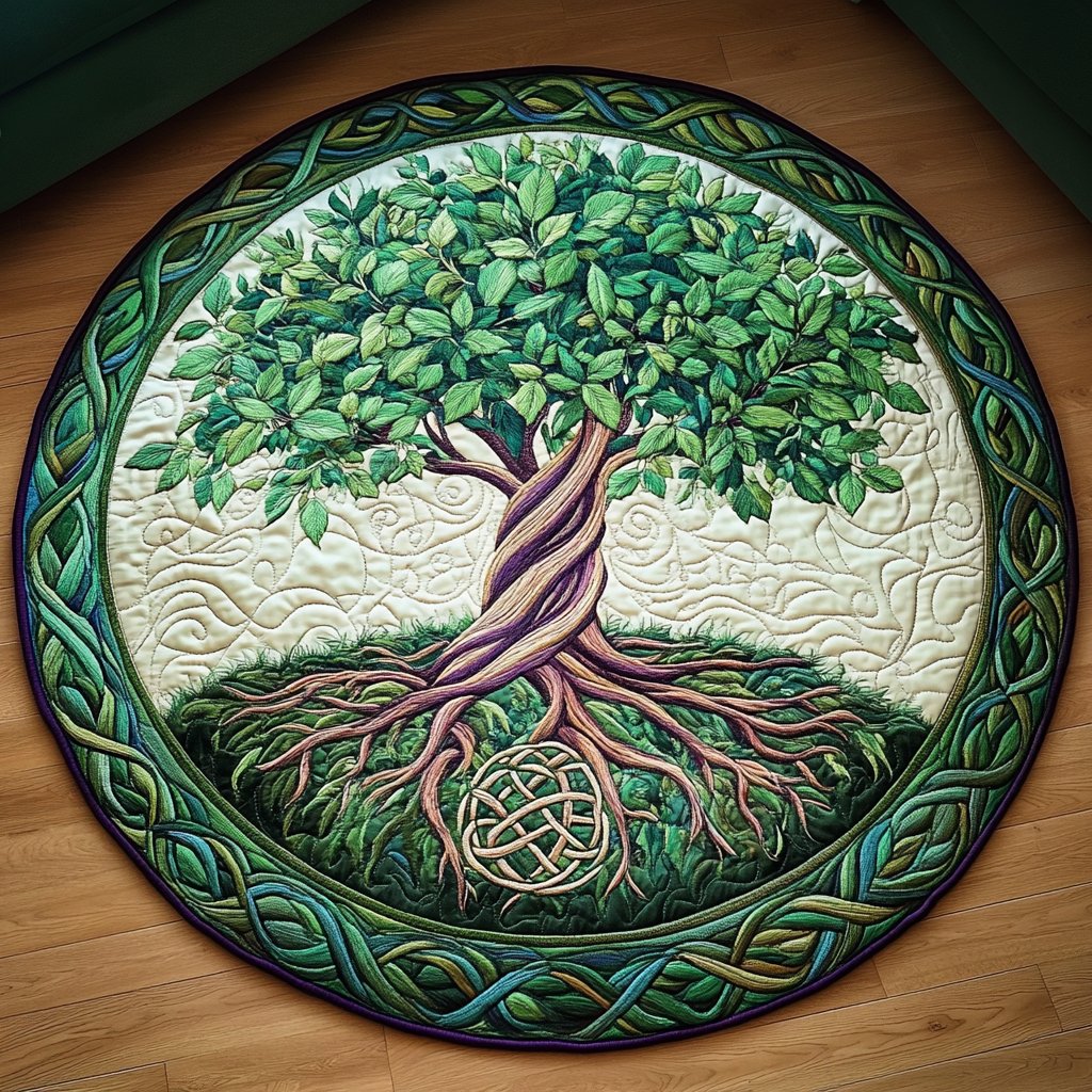 Mystic Tree Round Mat Rug - Nature Design | Serene Home Decor