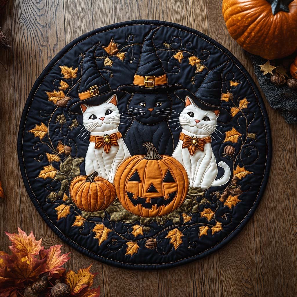 Mystic Trio Round Mat Rug - washable non-slip printed rug