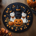 Mystic Trio Round Mat Rug - washable non-slip printed rug