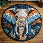 Mystic Tusks Round Mat Rug - washable non-slip printed rug
