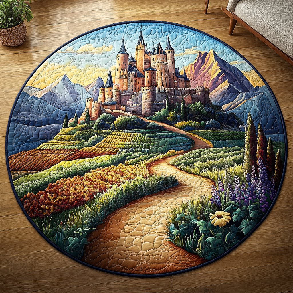 Mystic Valley Round Mat Rug - washable non-slip printed rug
