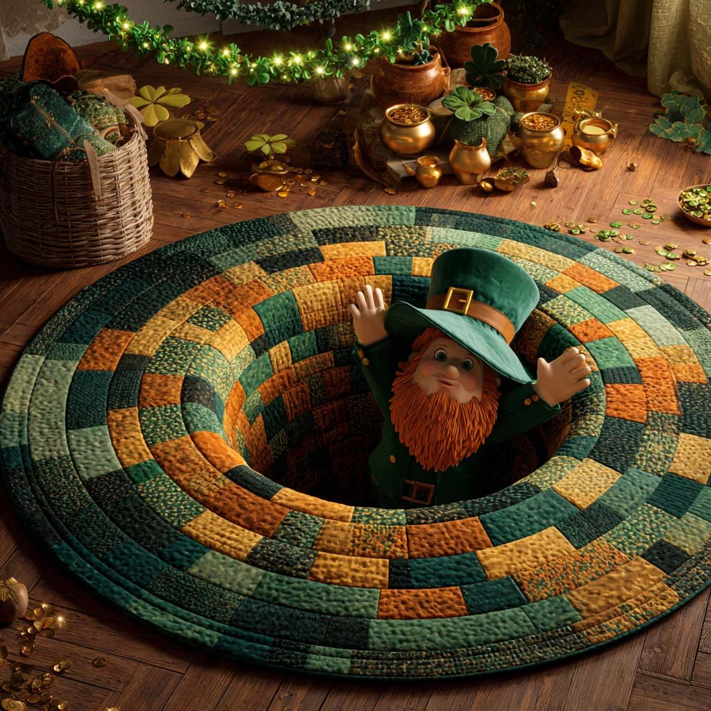 Mystic Well Round Mat Rug - washable non-slip printed rug