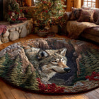 Mystic Wolf Round Mat Rug - Nature Design | Serene Home Decor
