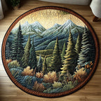Mystic Woods Round Mat Rug - washable non-slip printed rug