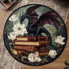 Mystical Dragon Round Mat Rug - washable non-slip printed rug
