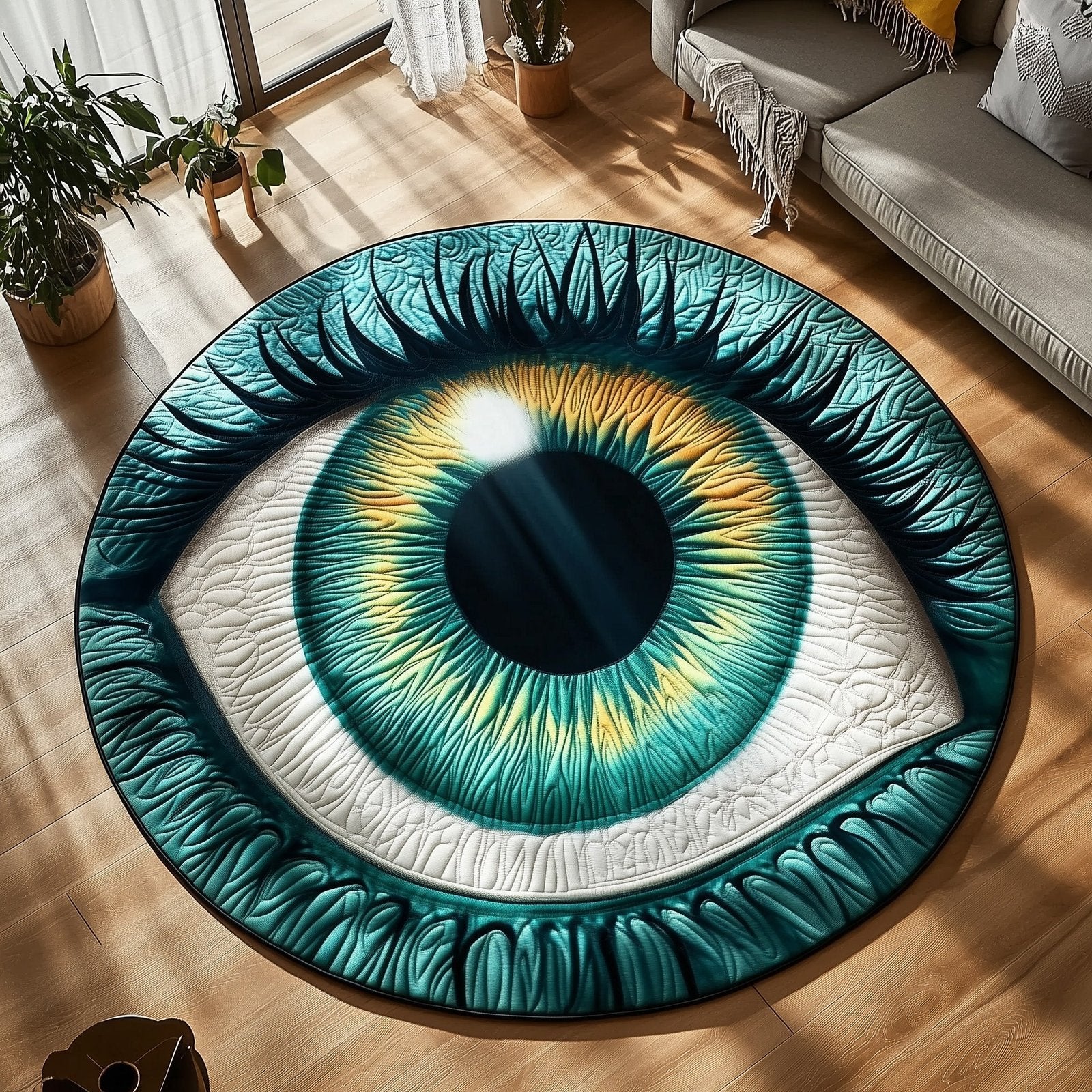 Mystical Eye Vortex Round Mat Rug - Nature Design | Serene Home Decor