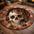Mystique Skull (Design 3) Round Mat Rug - washable non-slip printed rug