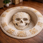 Mystique Skull (Design 2) Round Mat Rug - washable non-slip printed rug