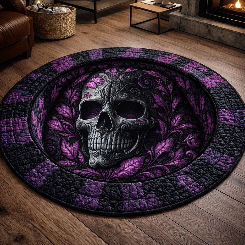 Mystique Skull Round Mat Rug - washable non-slip printed rug