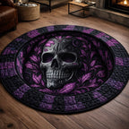 Mystique Skull Round Mat Rug - washable non-slip printed rug