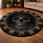 Mystique Skull (Design 6) Round Mat Rug - washable non-slip printed rug