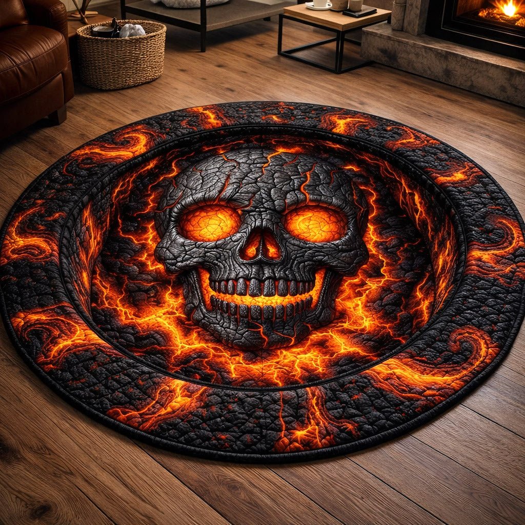 Mystique Skull (Design 5) Round Mat Rug - washable non-slip printed rug
