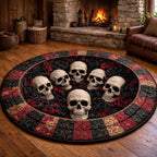 Mystique Skull (Design 4) Round Mat Rug - washable non-slip printed rug