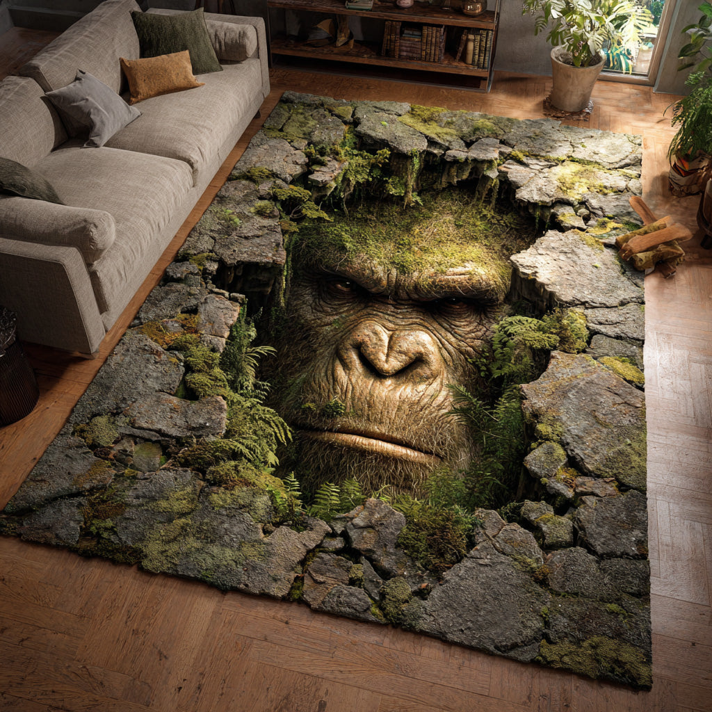 Mythic Presence area rug in a living room