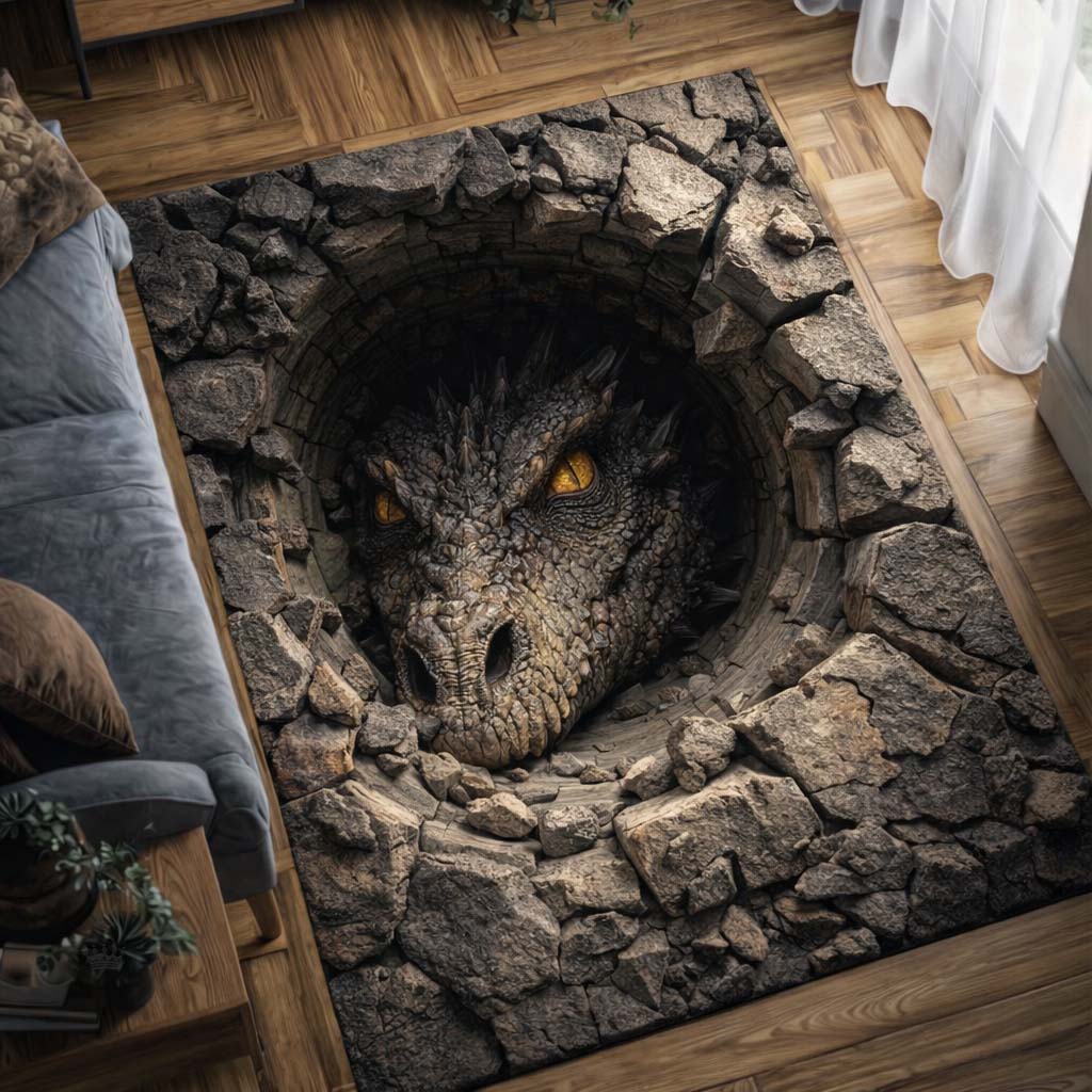 Mythic Sovereign area rug in a living room