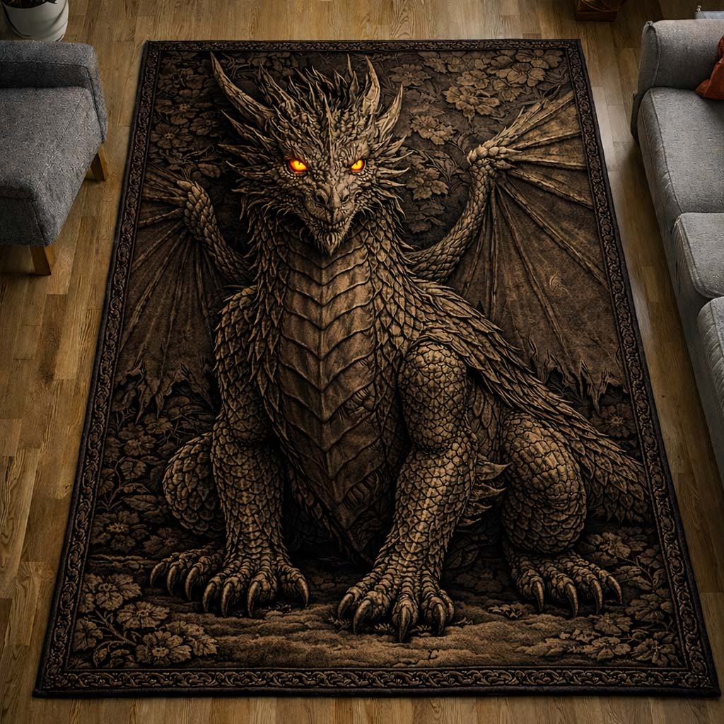 Mythic Sovereign area rug in a living room
