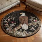 Mythical Eagle Round Mat Rug - washable non-slip printed rug
