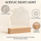 Acrylic Night Light features guide: unprinted illustration; see main image for purchased design