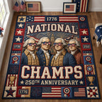 National Champs 250 area rug in a living room