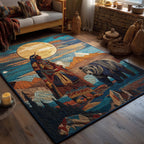 Native Guardian area rug in a living room