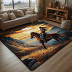 Native Guardian area rug in a living room