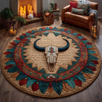 Native Pattern Round Mat Rug - Nature Design | Serene Home Decor