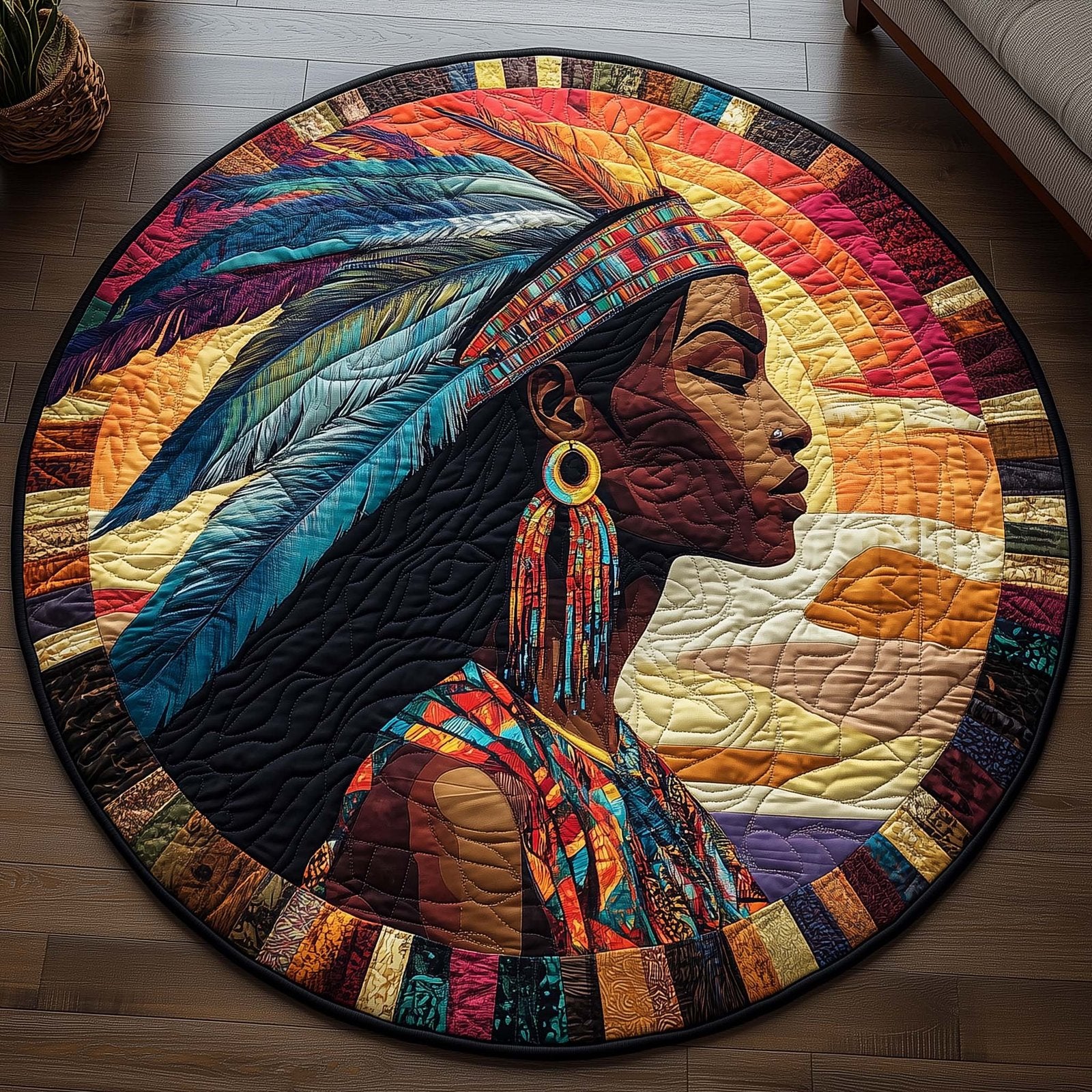 Native Pride Round Mat Rug - Nature Design | Serene Home Decor