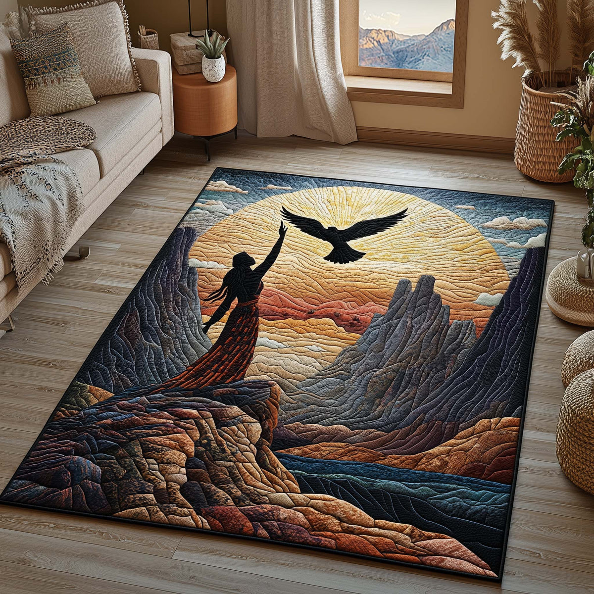Native Spirit area rug in a living room