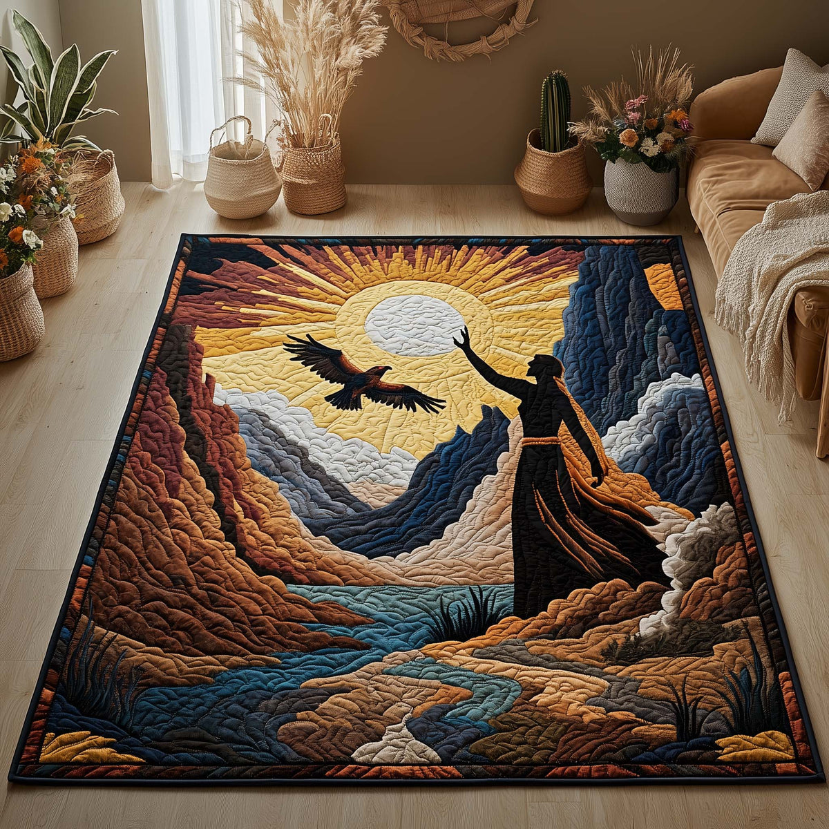Native Spirit area rug in a living room