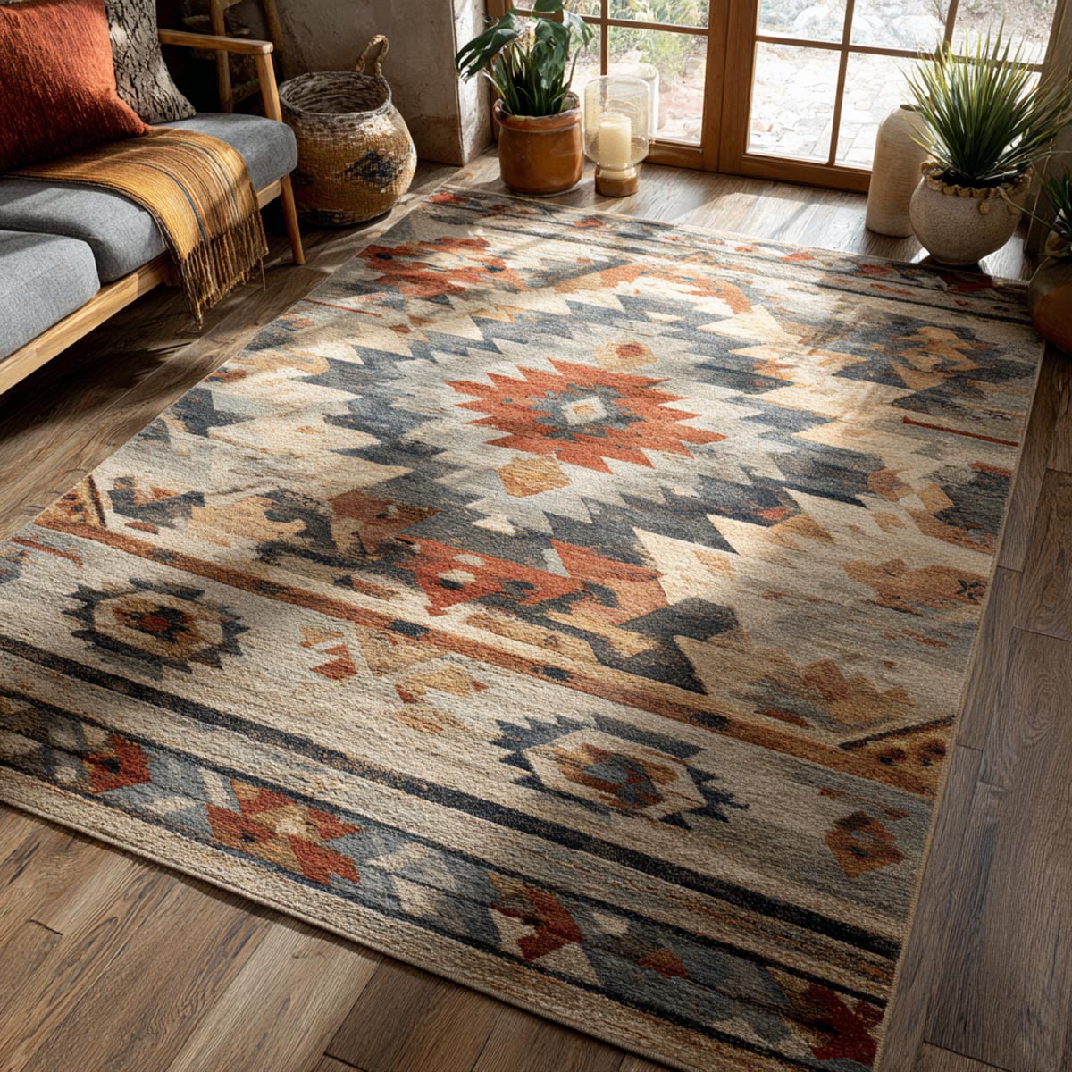 Native Spirit area rug in a living room