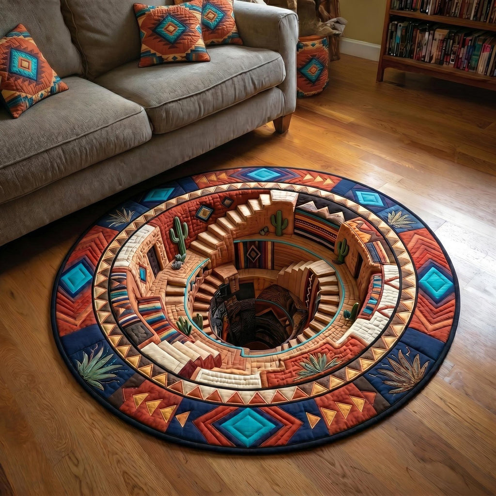 Native Spirit Round Mat Rug - Nature Design | Serene Home Decor