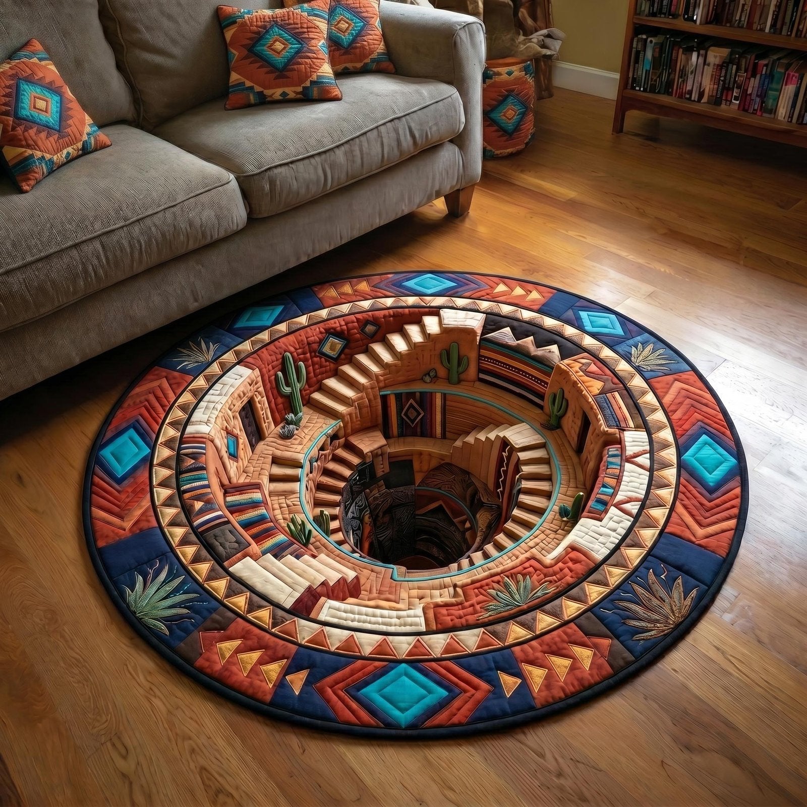 Native Spirit Round Mat Rug - Nature Design | Serene Home Decor
