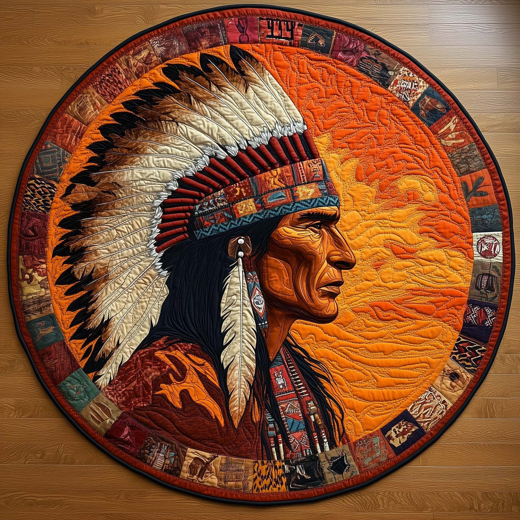 Native Warrior Spirit Round Mat Rug - Nature Design | Serene Home Decor