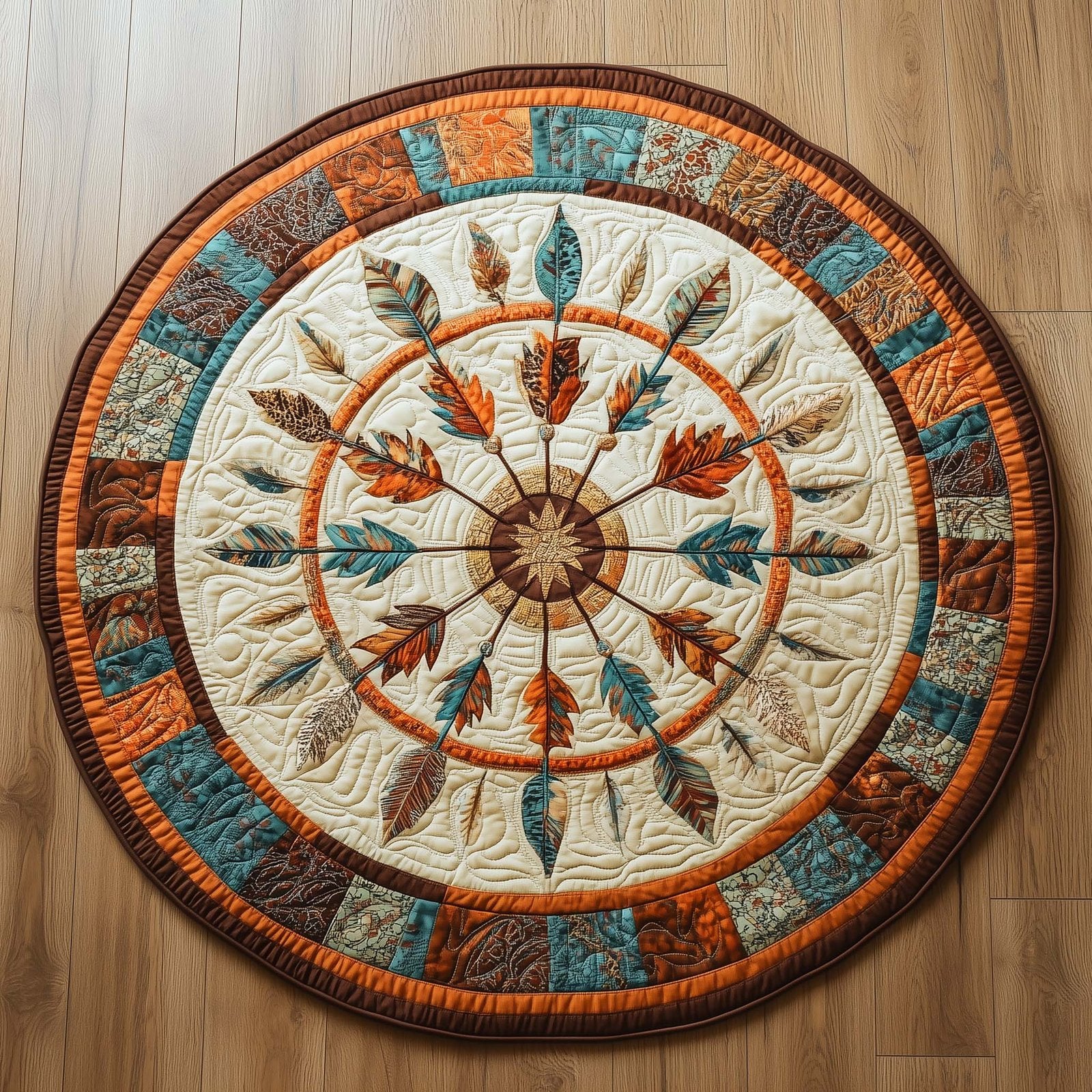 Native Warrior Spirit Round Mat Rug - Nature Design | Serene Home Decor