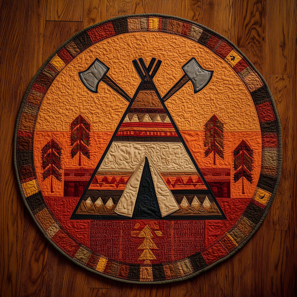 Native Warrior Spirit Round Mat Rug - Nature Design | Serene Home Decor