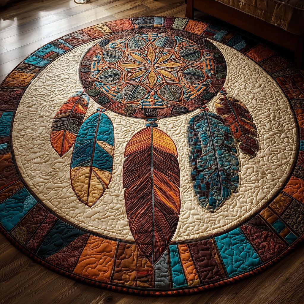 Native Warrior Spirit Round Mat Rug - Nature Design | Serene Home Decor