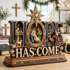 Nativity Scene wooden block, laser-cut 3-layer wood