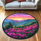 Nature Beauty Round Mat Rug - washable non-slip printed rug
